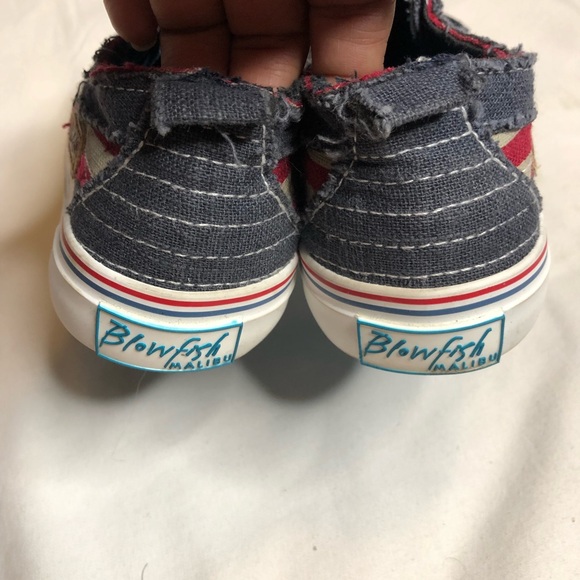 Blowfish red and blue denim Stars and Stripes slip on sneakers shoes - Picture 5 of 8